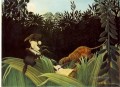 explorador atacado por un tigre 1904 Henri Rousseau Postimpresionismo Primitivismo ingenuo
